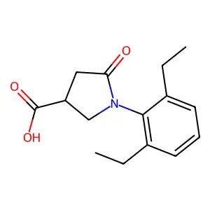 1-(2,6-diethylphenyl)-5-oxopyrrolidine-3-carboxylic acid structure