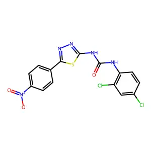 1-(2,4-dichlorophenyl)-3-[5-(4-nitrophenyl)-1,3,4-thiadiazol-2-yl]urea structure