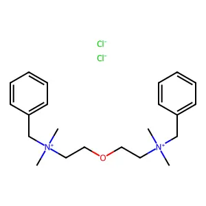 benzyl-[2-[2-[benzyl(dimethyl)azaniumyl]ethoxy]ethyl]-dimethylazanium dichloride structure