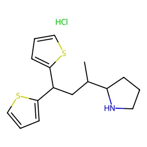 1-(1-Methyl-3,3-di-2-thienylpropyl)pyrrolidine hydrochloride structure