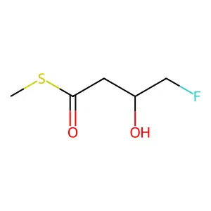 S-methyl 4-fluoro-3-hydroxybutanethioate structure