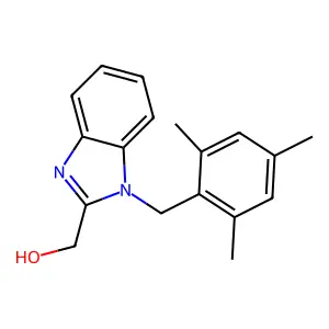 [1-[(2,4,6-trimethylphenyl)methyl]benzimidazol-2-yl]methanol structure