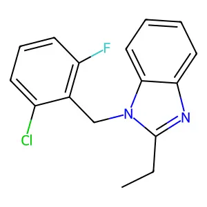 1-[(2-chloro-6-fluorophenyl)methyl]-2-ethylbenzimidazole structure
