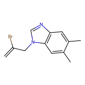 1-(2-bromoprop-2-enyl)-5,6-dimethylbenzimidazole structure