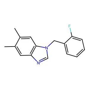 1-[(2-fluorophenyl)methyl]-5,6-dimethylbenzimidazole structure