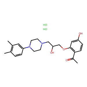 1-(2-Acetyl-5-hydroxyphenoxy)-2-hydroxy-3-(N(sup 4)-(3,4-dimethylphenyl)piperazinyl)propane structure