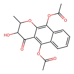 (10-acetyloxy-3-hydroxy-2-methyl-4-oxo-2,3-dihydrobenzo[g]chromen-5-yl) acetate structure