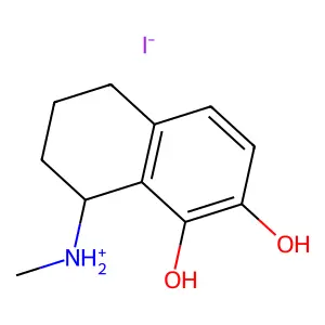 (7,8-dihydroxy-1,2,3,4-tetrahydronaphthalen-1-yl)-methylazanium iodide structure