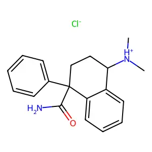 [(1R,4R)-4-carbamoyl-4-phenyl-2,3-dihydro-1H-naphthalen-1-yl]-dimethylazanium chloride structure