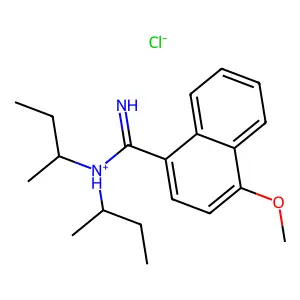 di(butan-2-yl)-(4-methoxynaphthalene-1-carboximidoyl)azanium chloride structure