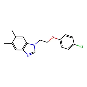 1-[2-(4-chlorophenoxy)ethyl]-5,6-dimethylbenzimidazole structure