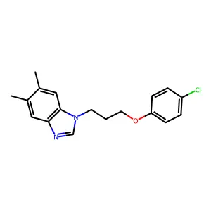 1-[3-(4-chlorophenoxy)propyl]-5,6-dimethylbenzimidazole structure