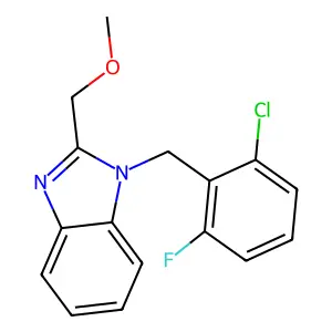 1-[(2-chloro-6-fluorophenyl)methyl]-2-(methoxymethyl)benzimidazole structure