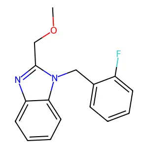 1-[(2-fluorophenyl)methyl]-2-(methoxymethyl)benzimidazole structure