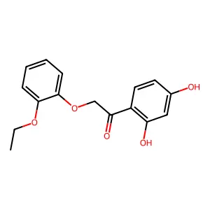 1-(2,4-dihydroxyphenyl)-2-(2-ethoxyphenoxy)ethanone structure