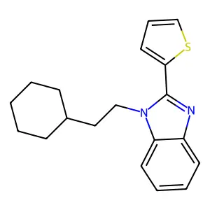 1-(2-cyclohexylethyl)-2-thiophen-2-ylbenzimidazole structure