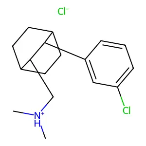 [(2R)-3-(3-chlorophenyl)-2-bicyclo[2.2.2]octanyl]methyl-dimethylazanium chloride structure