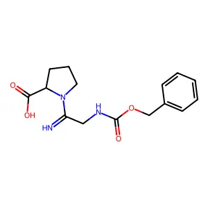 1-[2-(phenylmethoxycarbonylamino)ethanimidoyl]pyrrolidine-2-carboxylic acid structure