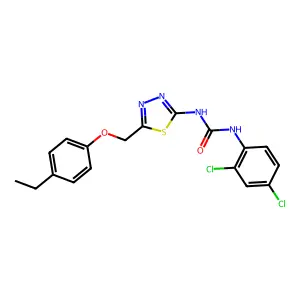 1-(2,4-dichlorophenyl)-3-[5-[(4-ethylphenoxy)methyl]-1,3,4-thiadiazol-2-yl]urea structure