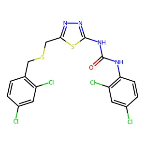 1-(2,4-dichlorophenyl)-3-[5-[(2,4-dichlorophenyl)methylsulfanylmethyl]-1,3,4-thiadiazol-2-yl]urea structure