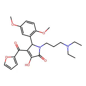 1-[3-(diethylamino)propyl]-2-(2,5-dimethoxyphenyl)-3-(furan-2-carbonyl)-4-hydroxy-2H-pyrrol-5-one structure