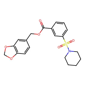 1,3-benzodioxol-5-ylmethyl 3-(piperidin-1-ylsulfonyl)benzoate structure