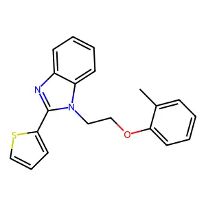 1-[2-(2-methylphenoxy)ethyl]-2-thiophen-2-ylbenzimidazole structure