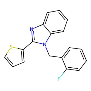 1-[(2-fluorophenyl)methyl]-2-thiophen-2-ylbenzimidazole structure