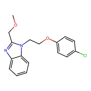 1-[2-(4-chlorophenoxy)ethyl]-2-(methoxymethyl)benzimidazole structure