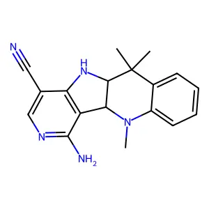12-amino-2,2,9-trimethyl-9,13,17-triazatetracyclo[8.7.0.03,8.011,16]heptadeca-3,5,7,11(16),12,14-hexaene-15-carbonitrile structure