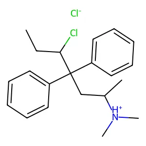 (5-chloro-4,4-diphenylheptan-2-yl)-dimethylazanium chloride structure