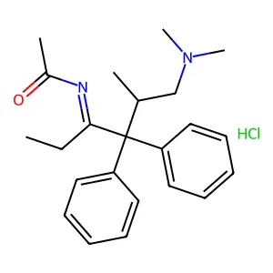 Acetamide, N-(6-(dimethylamino)-4,4-diphenyl-5-methyl-3-hexylidene)-, hydrochloride structure