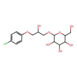 1,2-Propanediol, 3-(p-chlorophenoxy)-1-glucosyl- structure