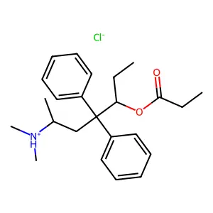 (4,4-diphenyl-5-propanoyloxyheptan-2-yl)-dimethylazanium chloride structure