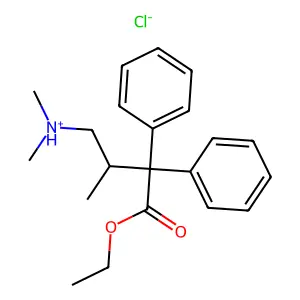 (4-ethoxy-2-methyl-4-oxo-3,3-diphenylbutyl)-dimethylazanium chloride structure
