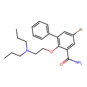 5-bromo-2-[2-(dipropylamino)ethoxy]-3-phenylbenzamide structure