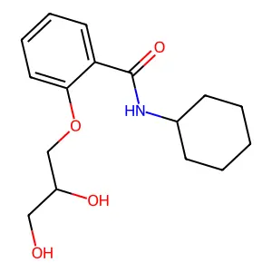 N-cyclohexyl-2-(2,3-dihydroxypropoxy)benzamide structure