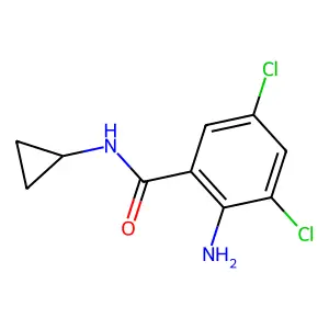 2-Amino-3,5-dichloro-N-cyclopropylbenzamide structure