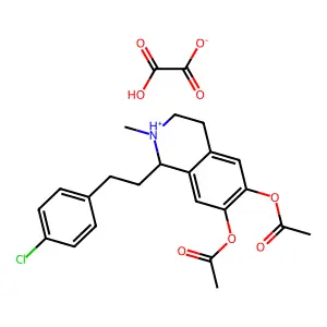 [7-acetyloxy-1-[2-(4-chlorophenyl)ethyl]-2-methyl-1,2,3,4-tetrahydroisoquinolin-2-ium-6-yl] acetate2-hydroxy-2-oxoacetate structure