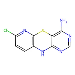 12-chloro-9-thia-2,4,6,11-tetrazatricyclo[8.4.0.03,8]tetradeca-1(10),3,5,7,11,13-hexaen-7-amine structure