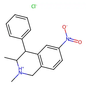 (3S)-2,3-dimethyl-6-nitro-4-phenyl-1,2,3,4-tetrahydroisoquinolin-2-ium chloride structure