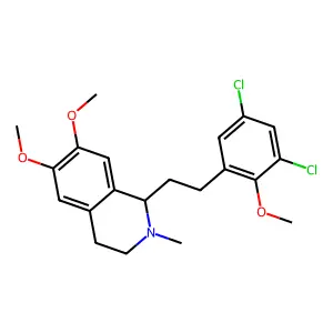 1-[2-(3,5-dichloro-2-methoxyphenyl)ethyl]-6,7-dimethoxy-2-methyl-3,4-dihydro-1H-isoquinoline structure
