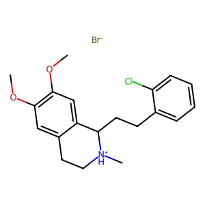 Isoquinoline, 1,2,3,4-tetrahydro-1-(2-chlorophenethyl)-6,7-dimethoxy-2-methyl-, hydrobromide structure