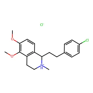 Isoquinoline, 1,2,3,4-tetrahydro-1-(4-chlorophenethyl)-5,6-dimethoxy-2-methyl-, hydrochloride structure