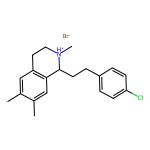 Isoquinoline, 1,2,3,4-tetrahydro-1-(4-chlorophenethyl)-6,7-dimethyl-2-methyl-, hydrobromide structure