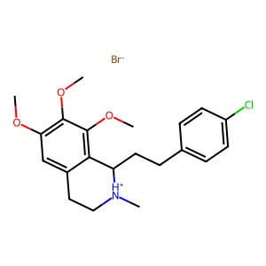 Isoquinoline, 1,2,3,4-tetrahydro-1-(4-chlorophenethyl)-2-methyl-6,7,8-trimethoxy-, hydrobromide structure