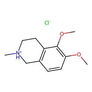 ISOQUINOLINE, N-METHYL-5,6-DIMETHOXY-1,2,3,4-TETRAHYDRO-, HYDROCHLORIDE structure