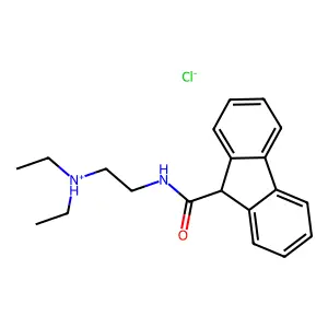 N-(2-(Diethylamino)ethyl)-fluorene-9-carboxamide hydrochloride structure