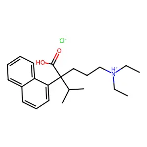(4-carboxy-5-methyl-4-naphthalen-1-ylhexyl)-diethylazanium chloride structure