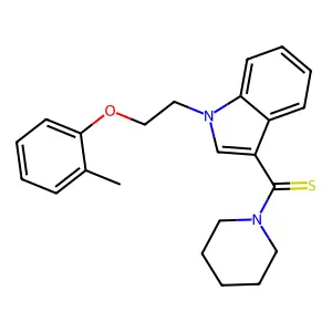 [1-[2-(2-methylphenoxy)ethyl]indol-3-yl]-piperidin-1-ylmethanethione structure